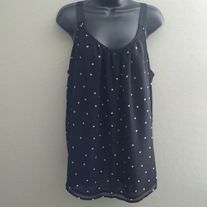 Lane Bryant black polka dot tank top sleeveless